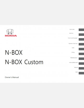 honda n-box 2019 2020 2021 owners manual in english